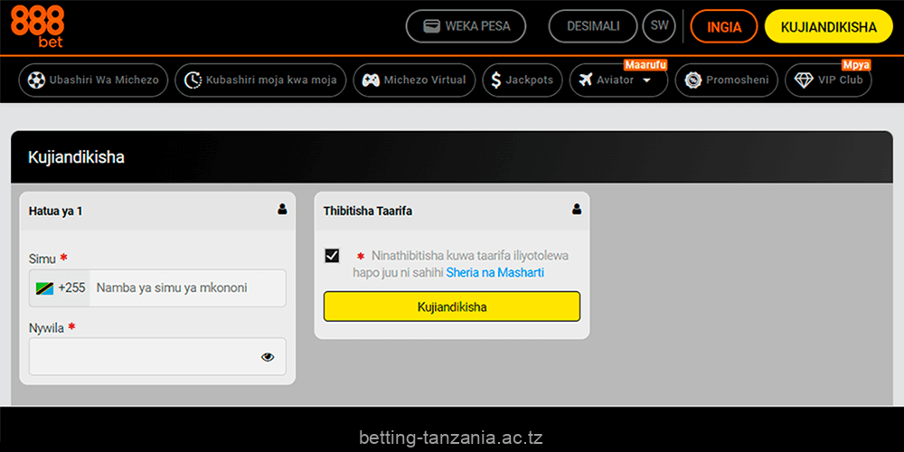 Tanzanian bettors should familiarize themselves with simple instructions before betting at 888bet