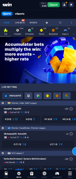 Sports betting via the 1win mobile app